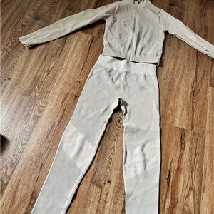 Beige Women's Ribbed Jumpsuit